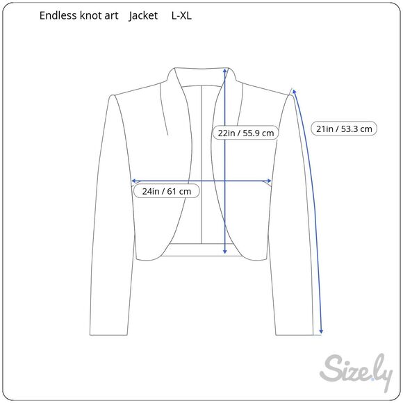 Endless Knot Art Crinkle Jacket Asian Motif Sakura Floral L/XL - Picture 6 of 6